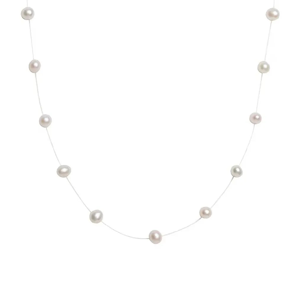 Elegant Cute  White Imitation Pearl Beads Choker Clavicle Chain Necklace For Women Wedding Jewelry Collar 2023 New