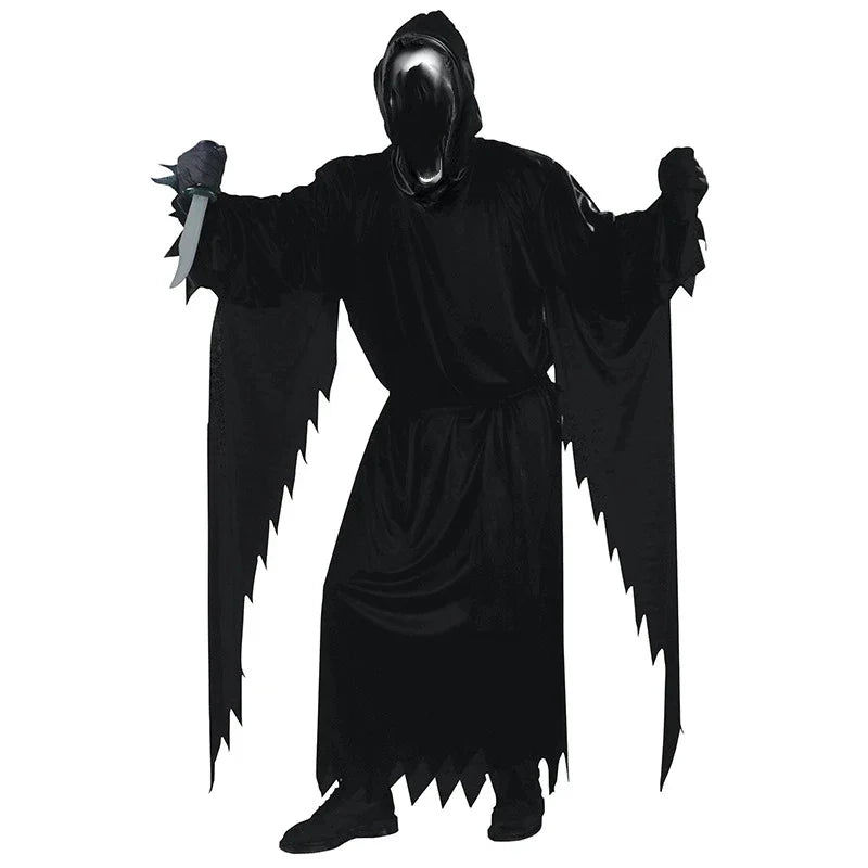 Kids Scream Costume Children Fancy Dress Halloween Party Horror Death Ghostface Costume Boys Teens