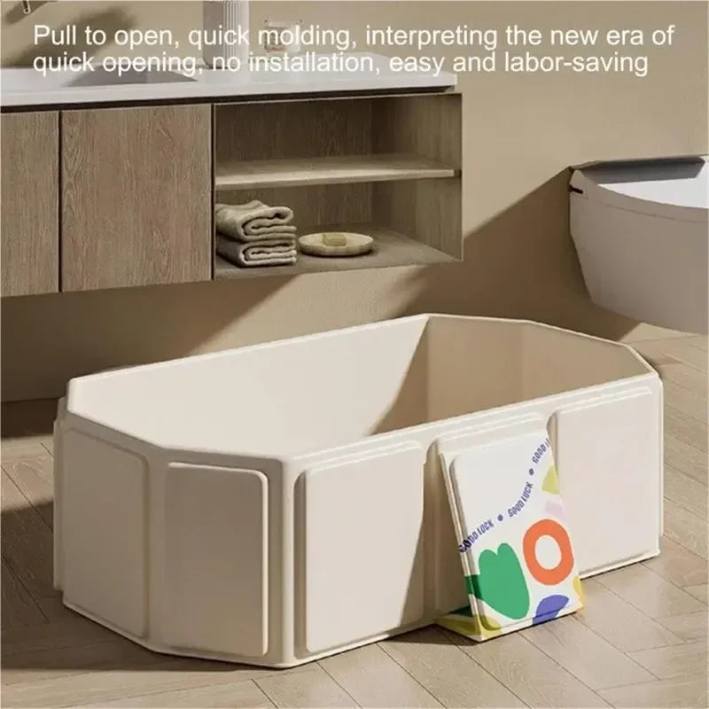 Durable Baby Bathtub Foldable Infant Bath Basin Thickened Large Portable Hot Tub with Shower Function for Home Travel Car Use