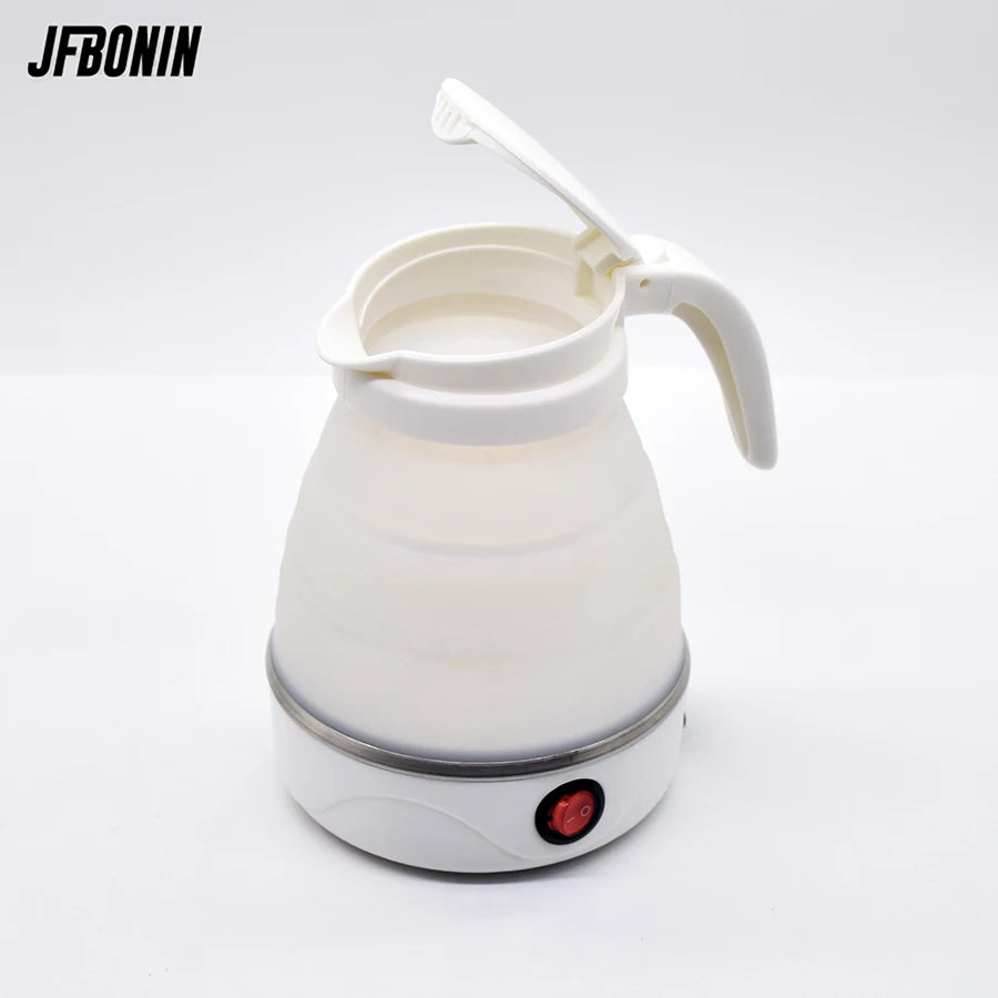 JFBONIN 0.6L Mini Folding Kettle Portable Water Heater 600W Silicone Compression Electric Kettle Home Kettle Easy To Travel