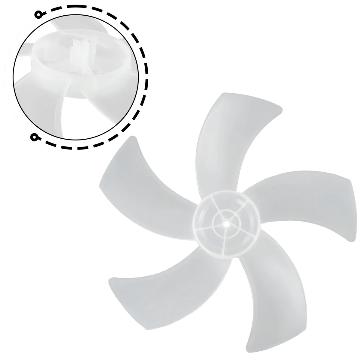 16 Inch Five Leaf Replacement Fan Blade With Nut Cover For Stand Fans And Desk Fans Plastic Material For Household Use