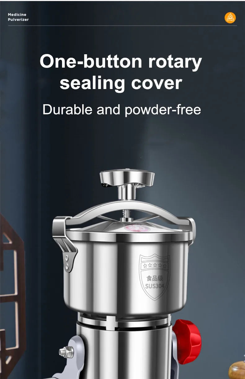 220V 1000g/2000g Grains Spices Herbal Cereals Coffee Dry Food Grinder Mill Grinding Machine Gristmill Home Flour Powder Crusher