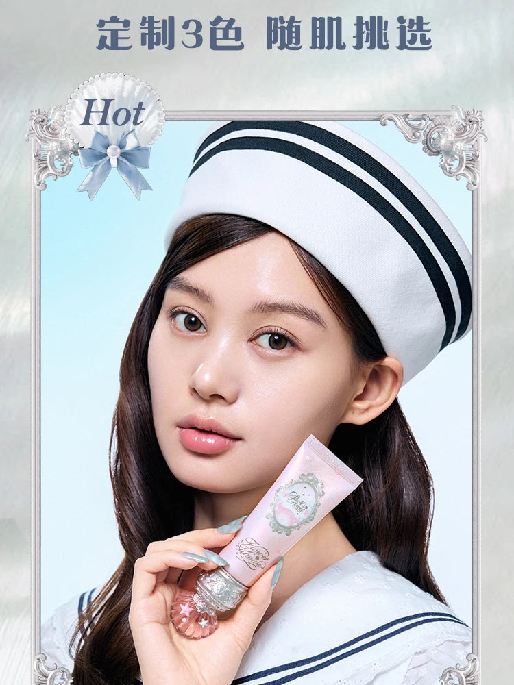 Makeup Flower Knows Shell Pearl Collection Primer Coloring Makeup Base Face Milk Brightening and Holding Make Up Concealer