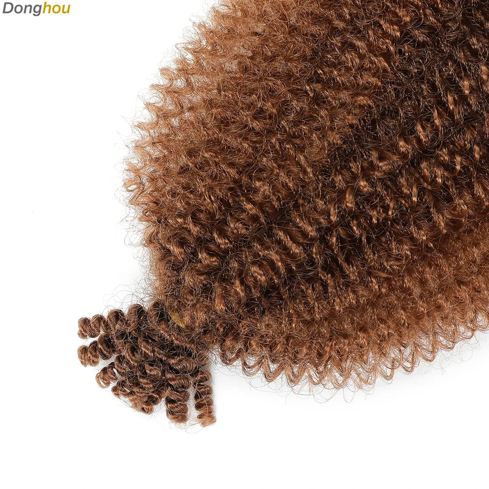Donghou Ombre Blonde Ginger Afro Twist Hair 350 1B 30 27 613 Bug Colors Springy Twist Braiding Hair for Soft Locs Marley Braids