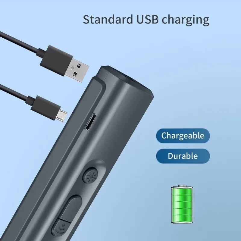 Ultrasonic Dog Repeller Anti Barking Device USB Rechargeable Portable Dog Trainer with LED Light and Lanyard