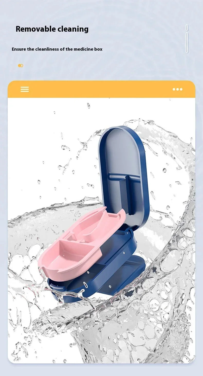 Medicine Pill Cutter Box Portable Drug Box Useful Grinder Splitter Medicine Pill Holder Tablet Cutter Splitter Divider Pill Case