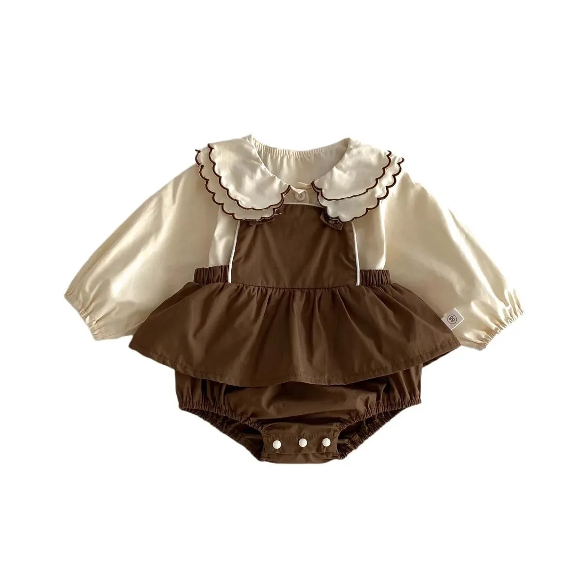 8761 Baby Clothing Set Spring 2024 New Girl's Suit Sleeveless Suspenders Skirt Short+Doll Collar Shirt Sweet Two Piece Suit