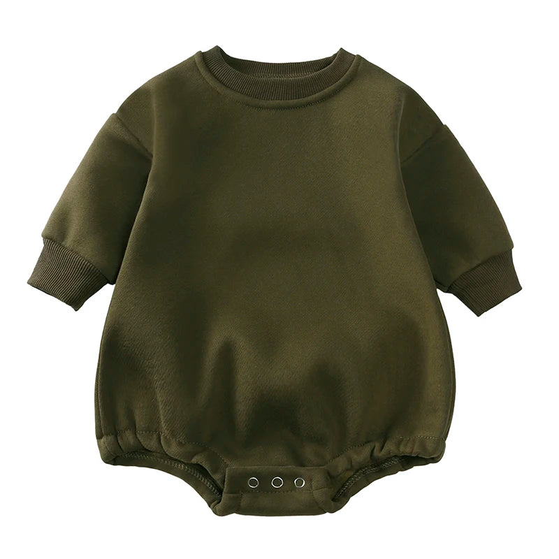 Baby Romper Infant Boy Girl Thick Clothes 6-24M Warm Long Sleeve Newborn Bodysuit Solid Cotton Jumpsuit Soft Winter Clothing