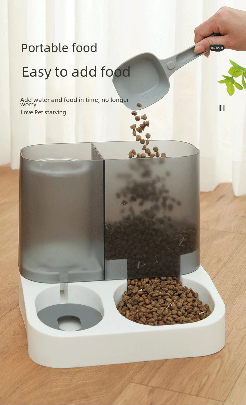 Automatic Dog Water Feeder Integrated Large 2.8L Capacity Transparent Visual Food Storage Bowl Pet Dog Cat Bowl
