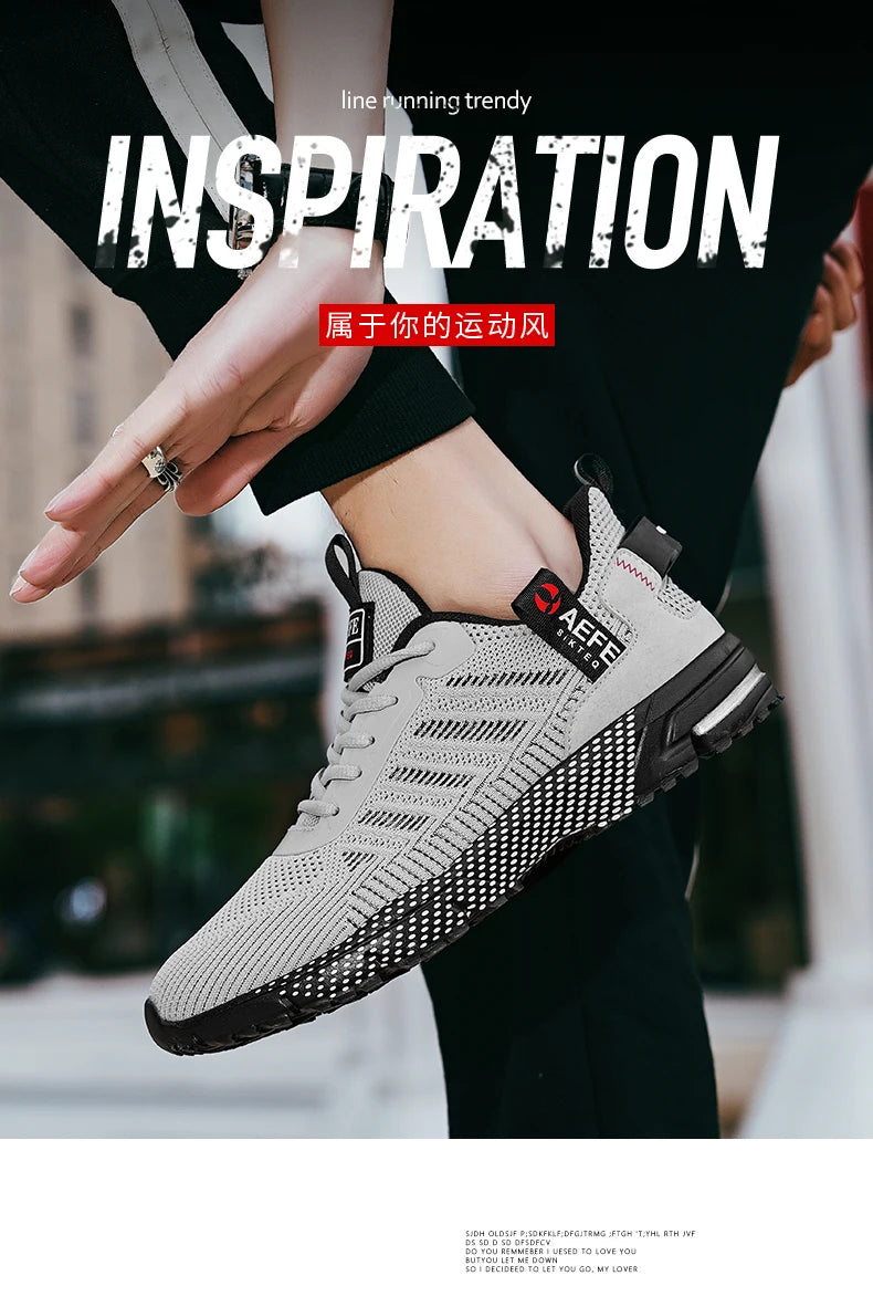 YRZL Men Casual Sport Shoes Breathable Lightweight Sneakers Outdoor Mesh Running Shoes Athletic Jogging Tenis Walking Shoes Man