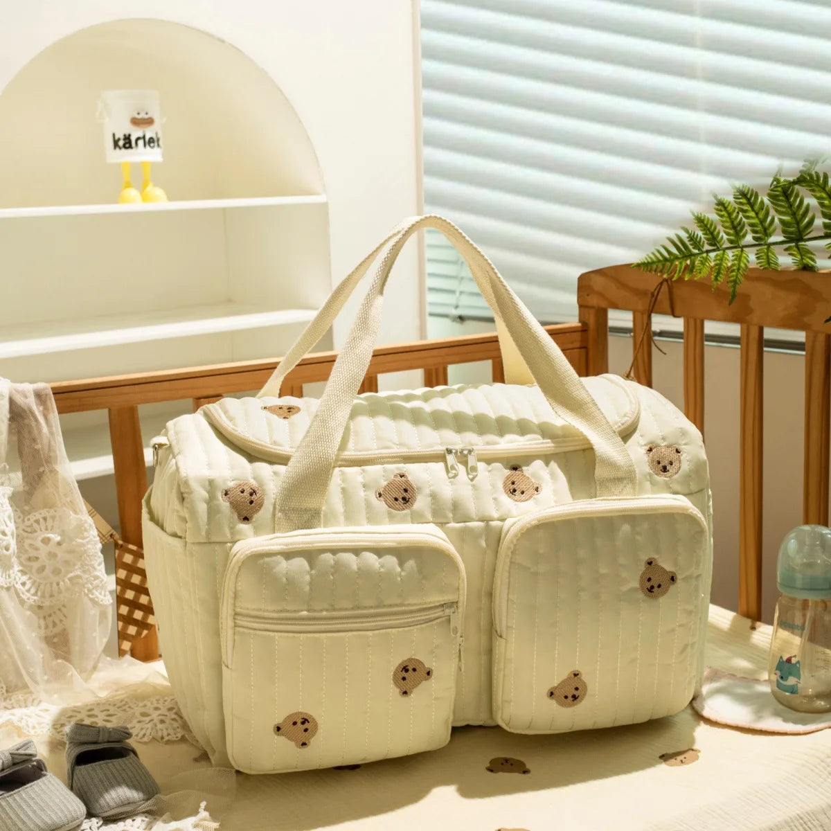 Large Capacity Mommy Bag for Women Totes Baby Diaper Nappy Bags Shoulder Cotton Ladies Maternity Shopping Bag
