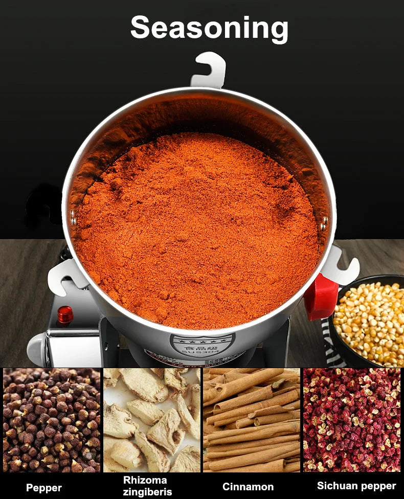 110V/220V 2500g Powder Machine Grinder Home Commercial Medicinal Herbs Cereals Spices Miscellaneous Grains Flour Grinder 4500W