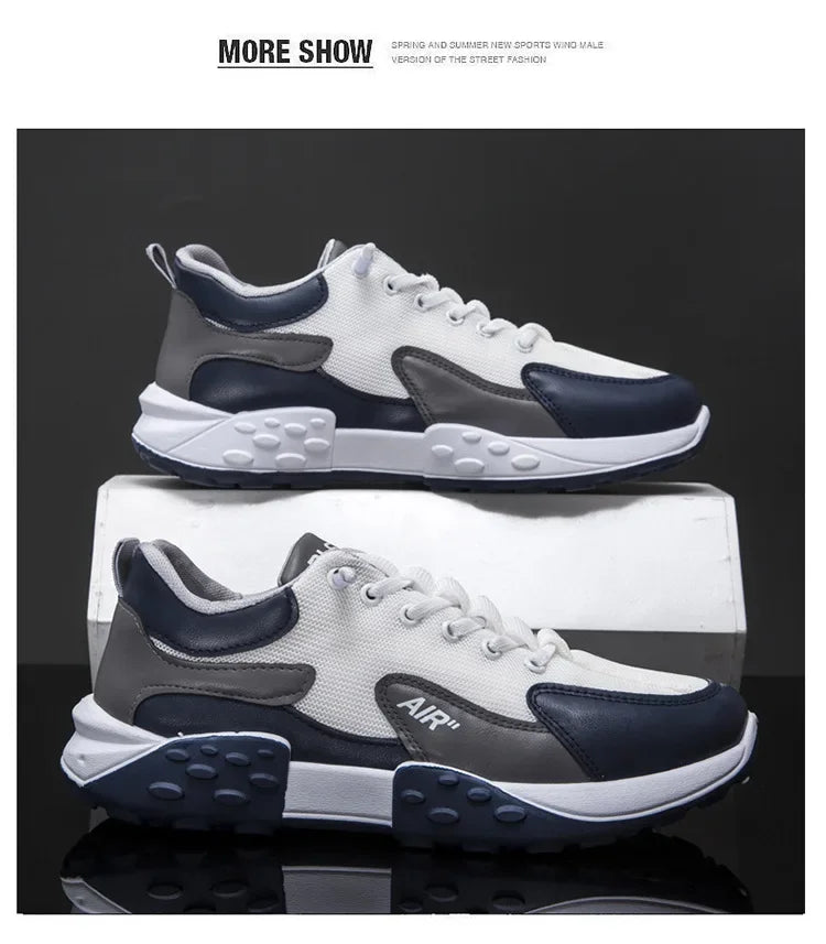 Men's Spring New Sport Shoes Casual Classic Trendy Thick Bottom Leisure Shoes Breathable Microfiber Upgraded Spring Autumn