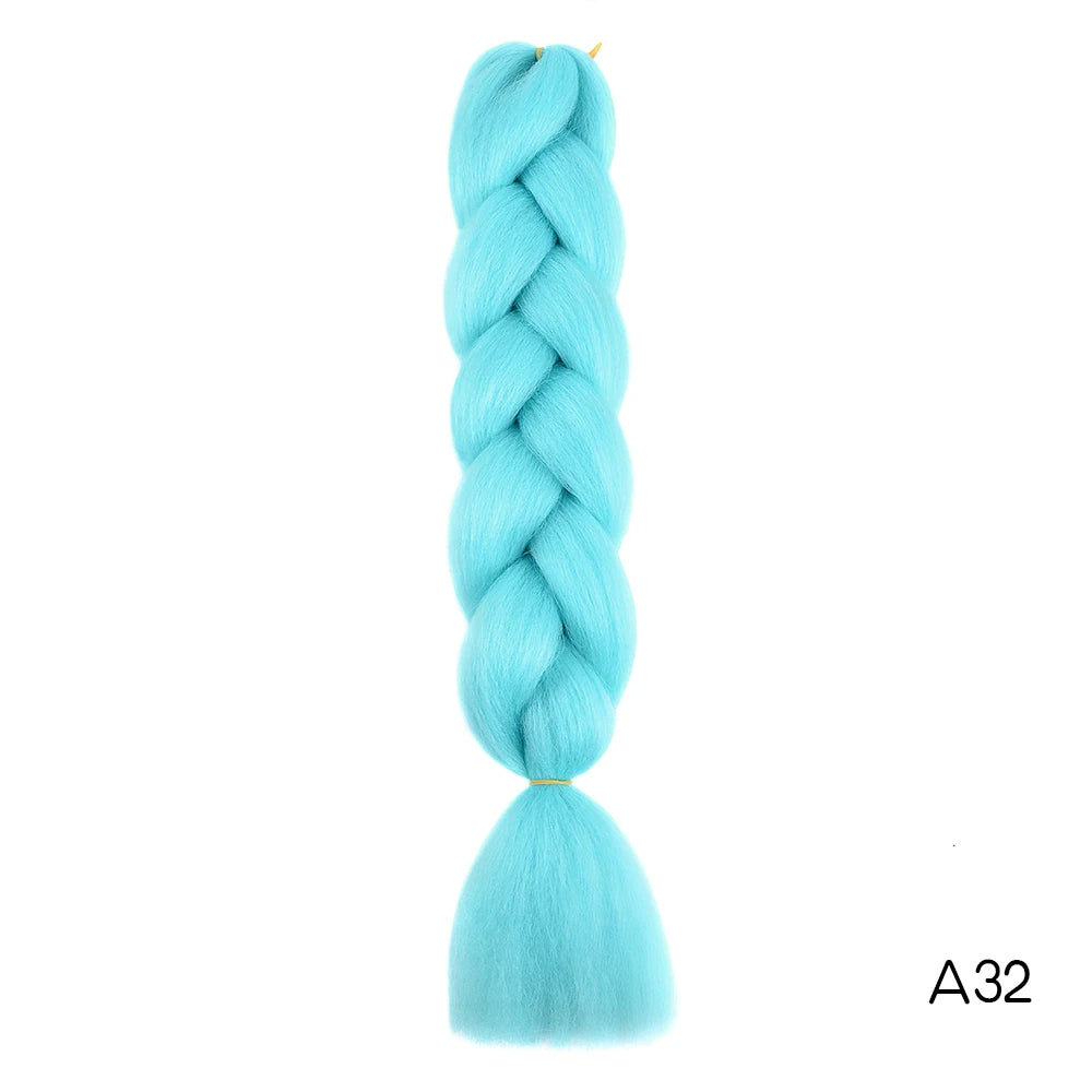 Synthetic 24Inch Long Jumbo Braids Extensions Yaki Straight Braiding Hair Afro Ombre Color Hair for Women