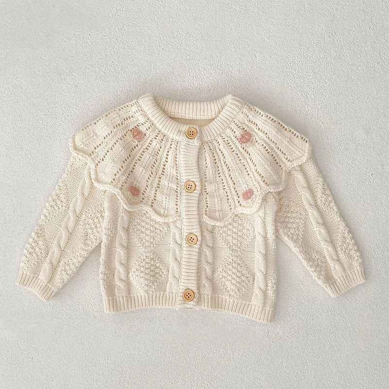 2025 New Autumn 0-3Yrs Newborn Baby Girls Sweater Coat Infant Baby Girls Knitting Cardigan Sweater Long Sleeve Cardigan Coat