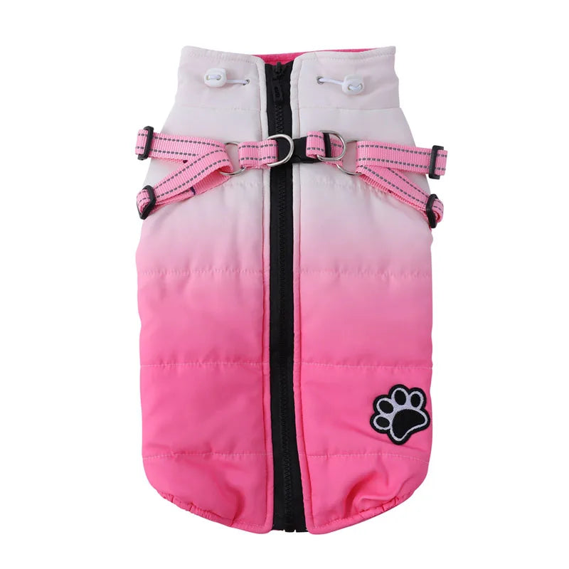 Waterproof Dog Jacket With Harness Winter Warm Pet Dog Clothes For Small Big Dogs Coat Chihuahua Clothing French Bulldog Outfits