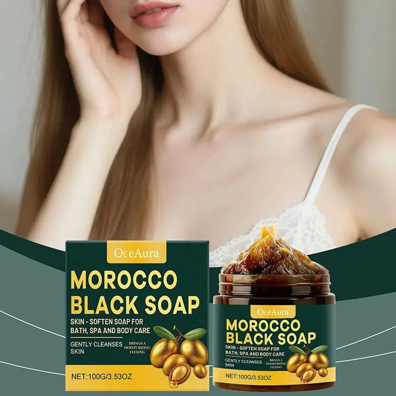 1/2/3pcs Morocco Black Soap Deep Cleaning Remove Dead Skin Cells Gentle Care Body Moisturizing Brighten Skin Smoothing Soap 100g