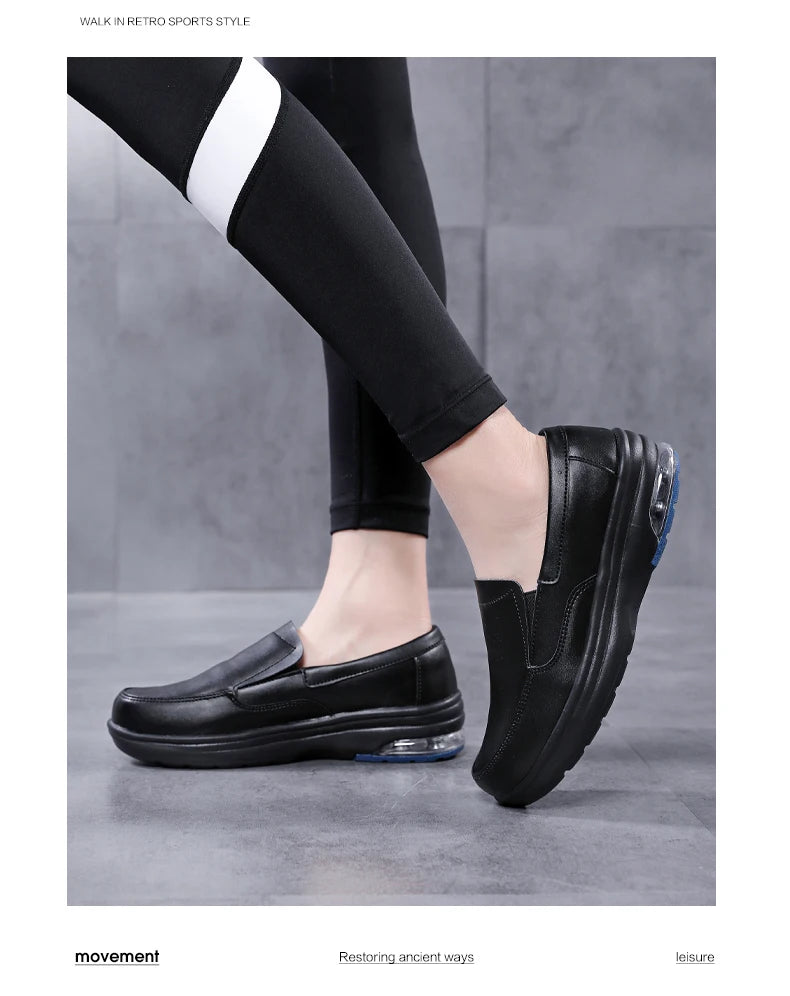 Sneakers Women Nurse White Shoes Comfortable Women Walking Shoes Breathable Female Flats Footwear Platform Lightweight Slip-On