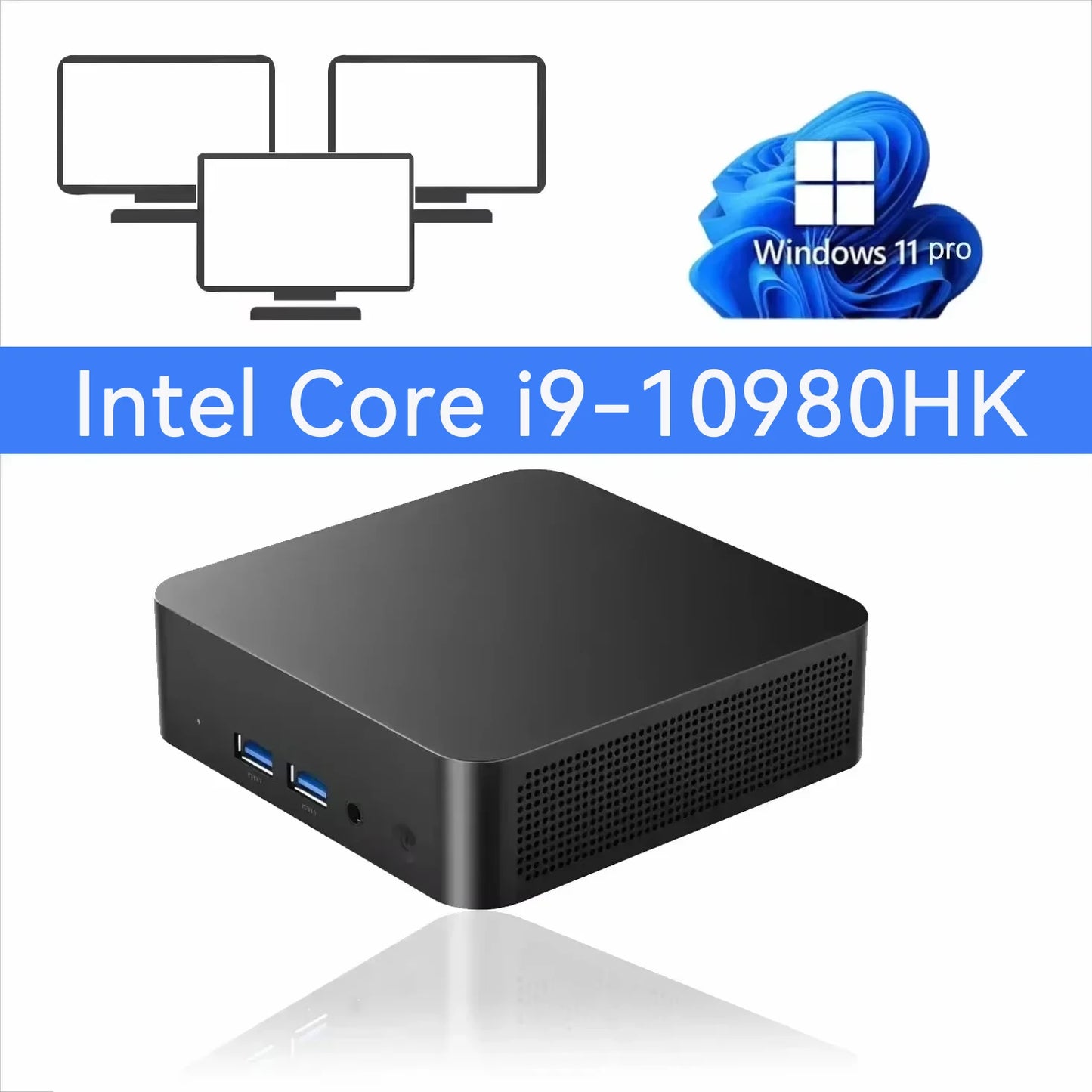 2026 Powerful Intel I9 10980HK Mini PC Windows 11 16GB DDR4 1TB SSD WiFi6 BT5.2 4K HD Compact Mini Computer for Gaming Office