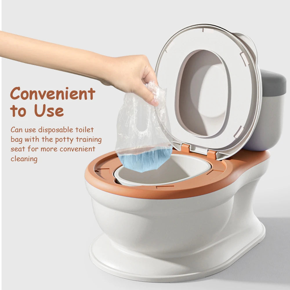 Baby Potty Toilet Seat Realistic Potty Training Seat for Toddlers Boys Girls Soft PU Pad Wipe Storage Music Playing Function