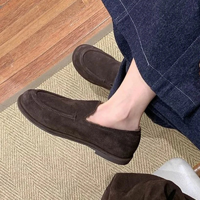 Loafers Shoes for Women Fashion Dress Flats Sport Shoes Suede Casual Warm Winter Boots 2025 New Cozy Walking Femme Snow Botas