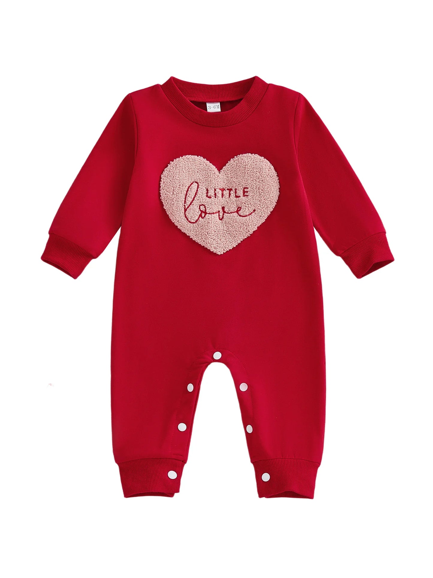 Spring Valentine's Day Infant Baby Boys Jumpsuit Casual Long Sleeve Heart Embroidery Romper Outfit Clothes