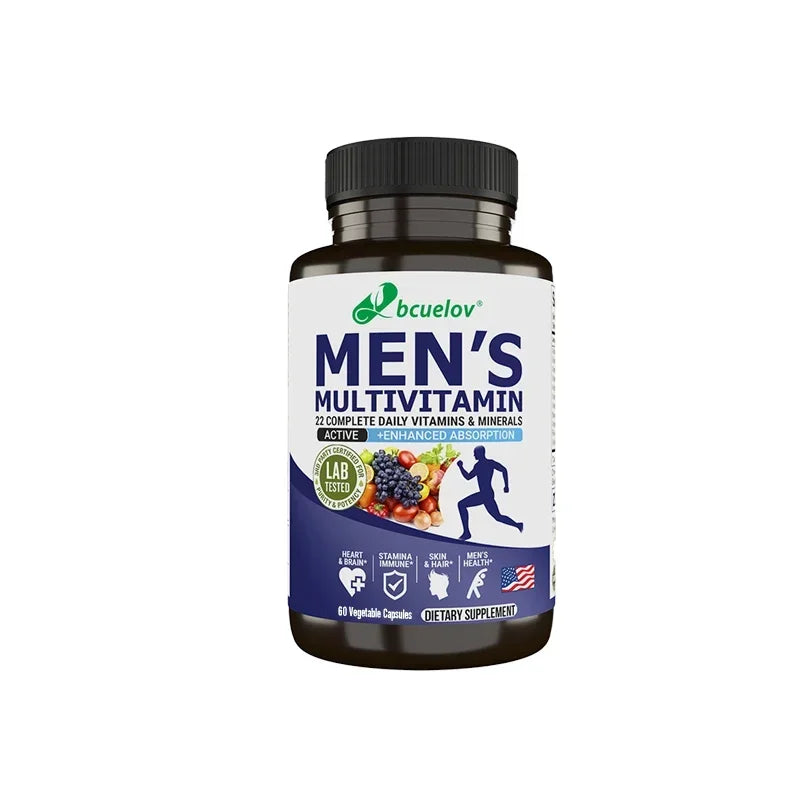 Men’s Multivitamin & Mineral Capsules, High Absorption Antioxidant Supplement for Energy, Immune, Bone, Skin & Overall Wellness