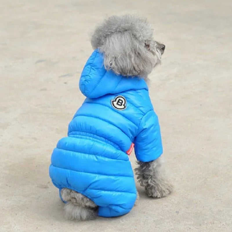 Winter Dog Jumpsuits Warm Soft Dog Clothes Padded Cotton Puppy Down Jacket Fashion Solid Cat Jumpsuit Coat Chihuahua Pet Clothes