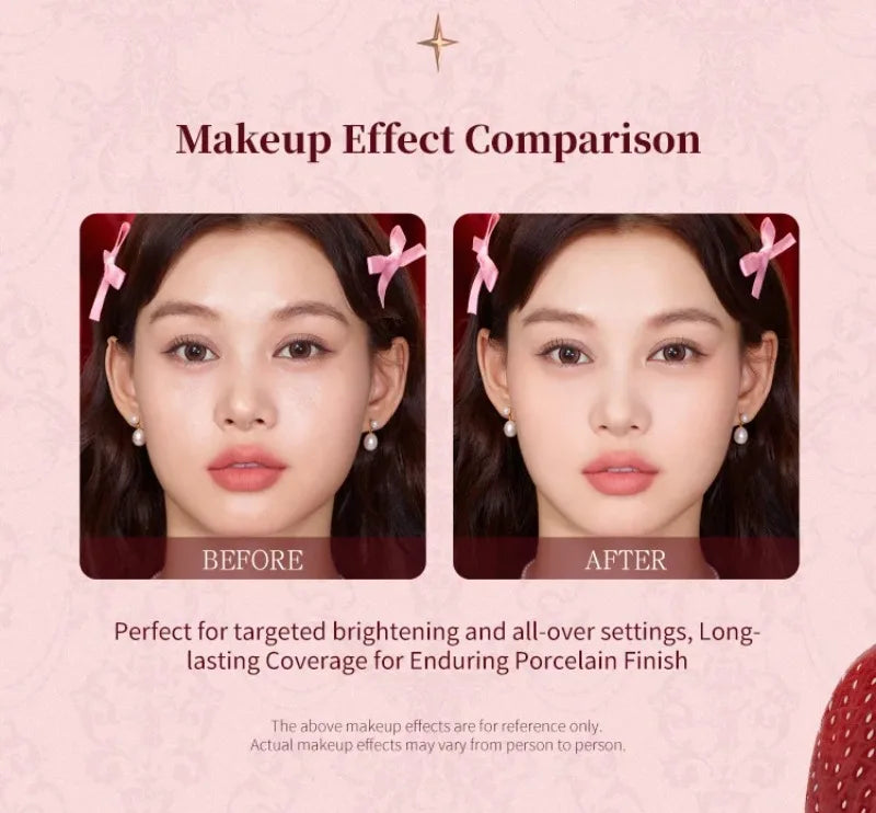 Flower Knows Strawberry Cupid Collection Makeup Set Pressed Powder Solid Perfume Makeup Kit for Women Full Kit Teenagers Make up