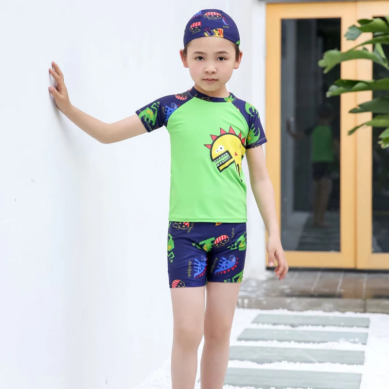 New Kids Swimsuit Medium Kids Baby Split Suit Swim Trunks Light Short Sleeve Beach Swimsuit Boys Swimsuit Swim Trunks Quick Dry