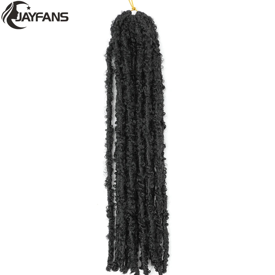 18 24 Inch Butterfly Locs Crochet Hair Extensions Synthetic Distressed Butterfly Soft Locs Crochet Braids Hair for Black Women