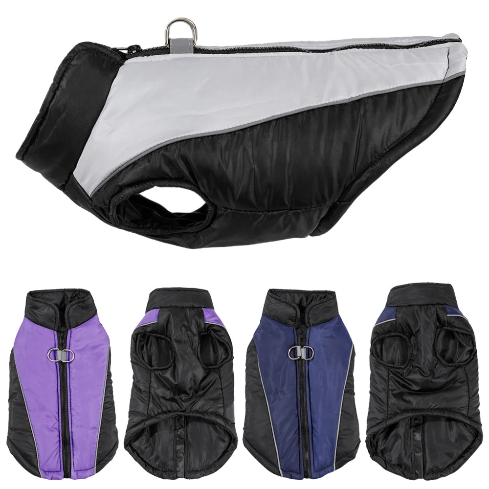Winter Dog Clothes Reflective Waterproof Pet Jacket Vest For Small Medium Dogs Cat Chihuahua Pug Coat With D-ring Pug Outfits