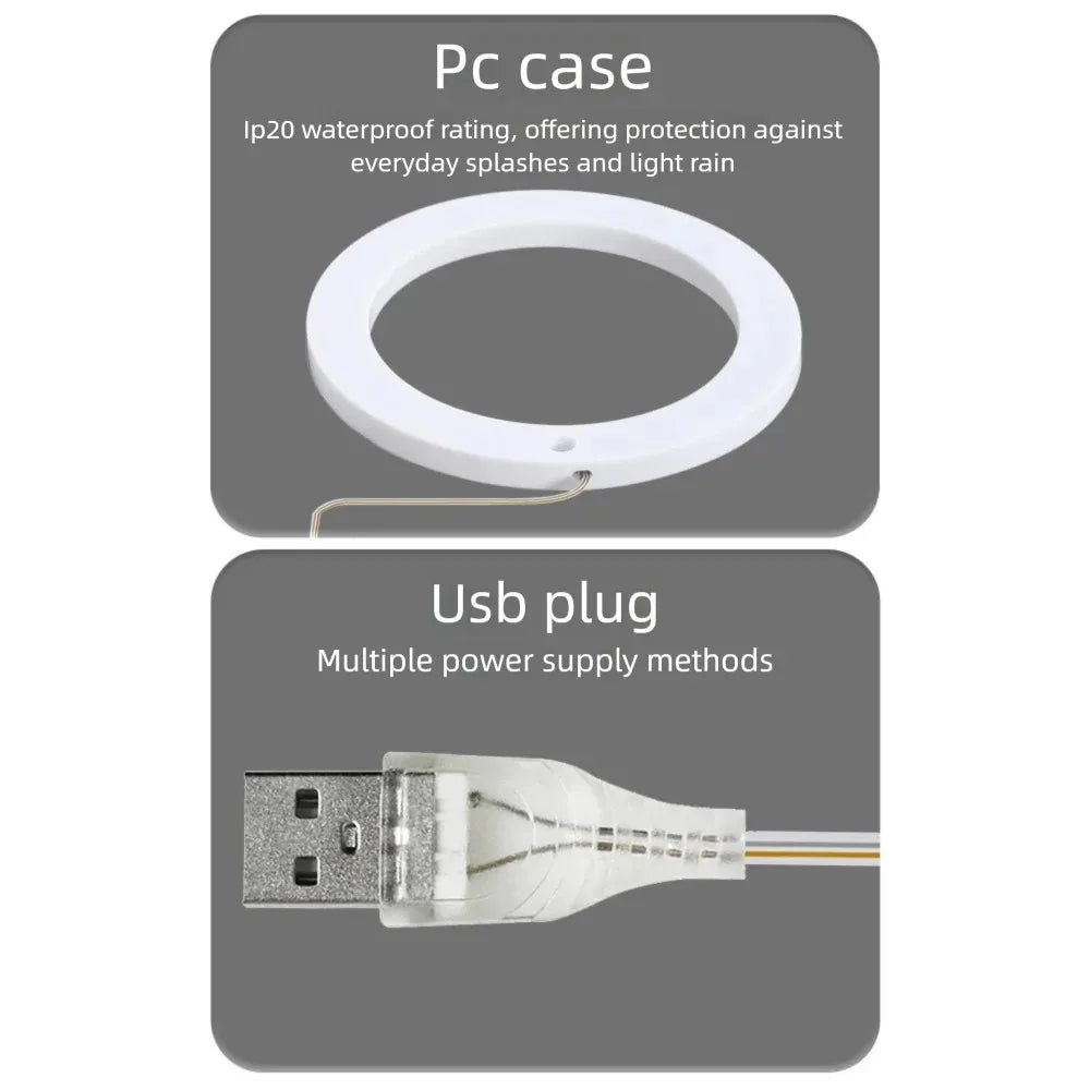 LED Grow Light Full Spectrum with UV IR Angel Ring Phytolamp DC5V USB for Indoor Grow Tent Planting