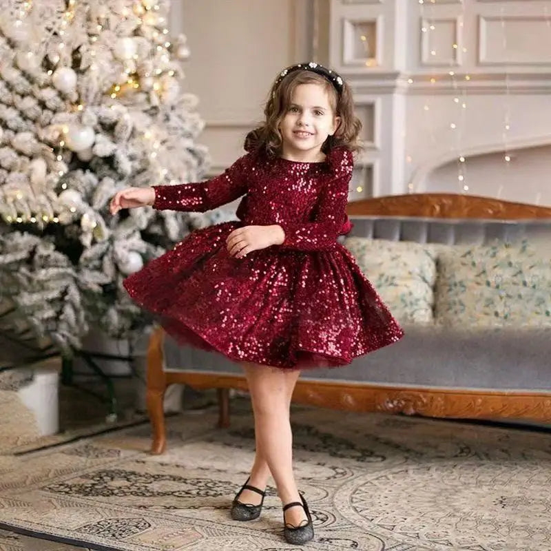 2025 New Summer Baby Dress Lace Big bow Pink Baptism Dresses for Girls 1st Year Birthday Party Wedding Baby Clothing 1-12 Years