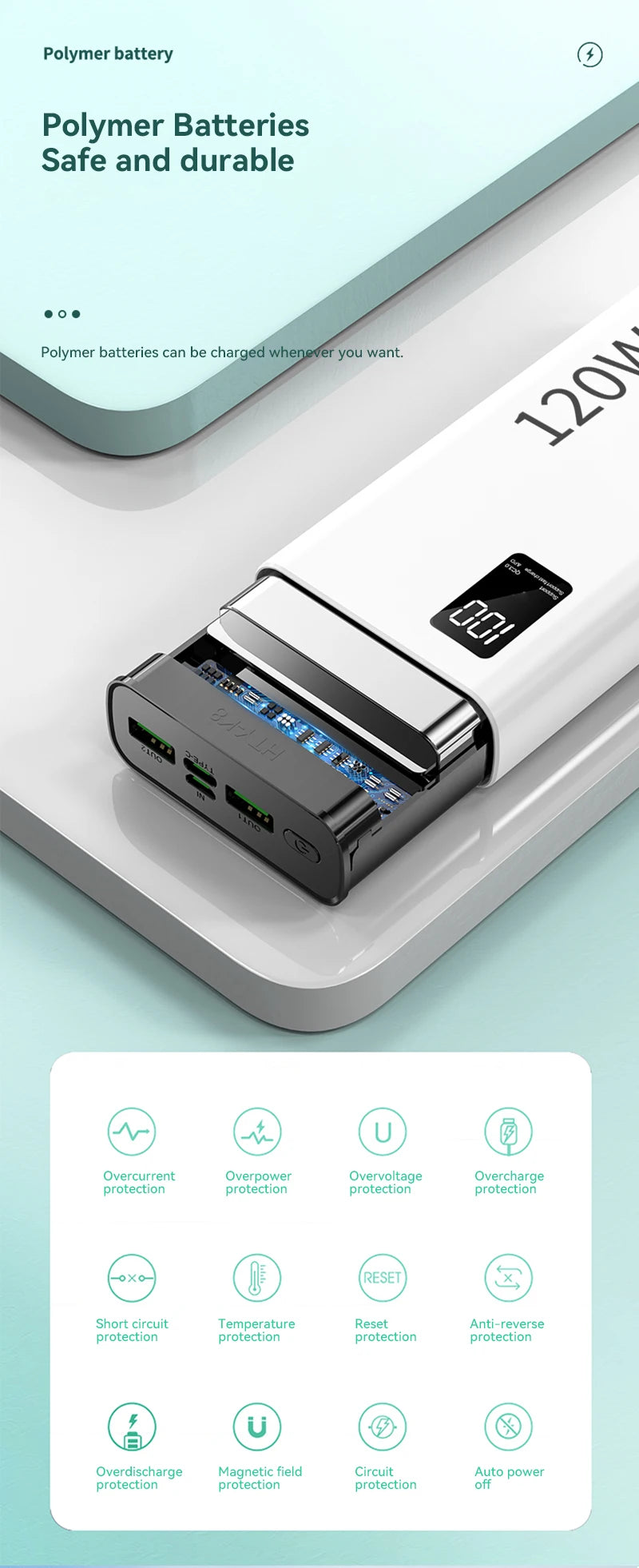 Lenovo Original 500000mAh Powerbank External Spare Battery Portable Charger For Xiaomi iPhone Super Fast Charging PowerBank