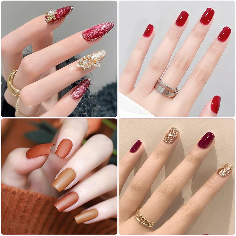 Gel Nail Polish Set With UV Nail Lamp Poly Extension Nail Gel Kit Semi Permanent Gel Varnish Set Professional Nail Art Tools Kit