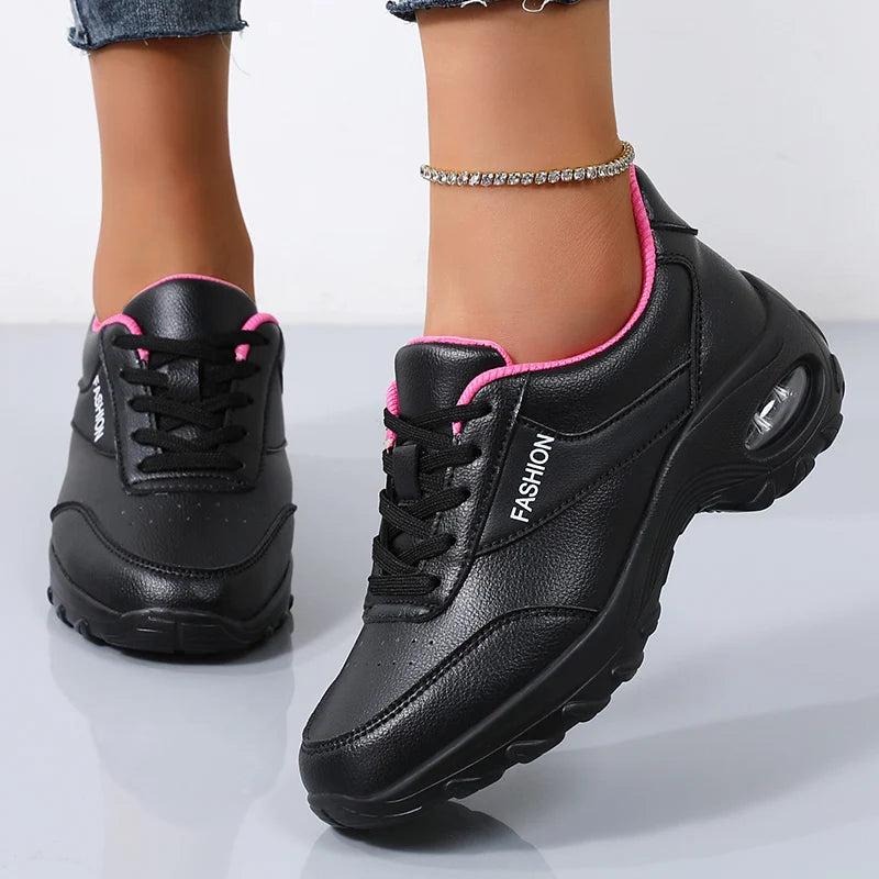 Women's Thick Sole Casual Sneakers women Fashion Vulcanized Shoes Designer Trainers Platform Lace Up Walking Shoes