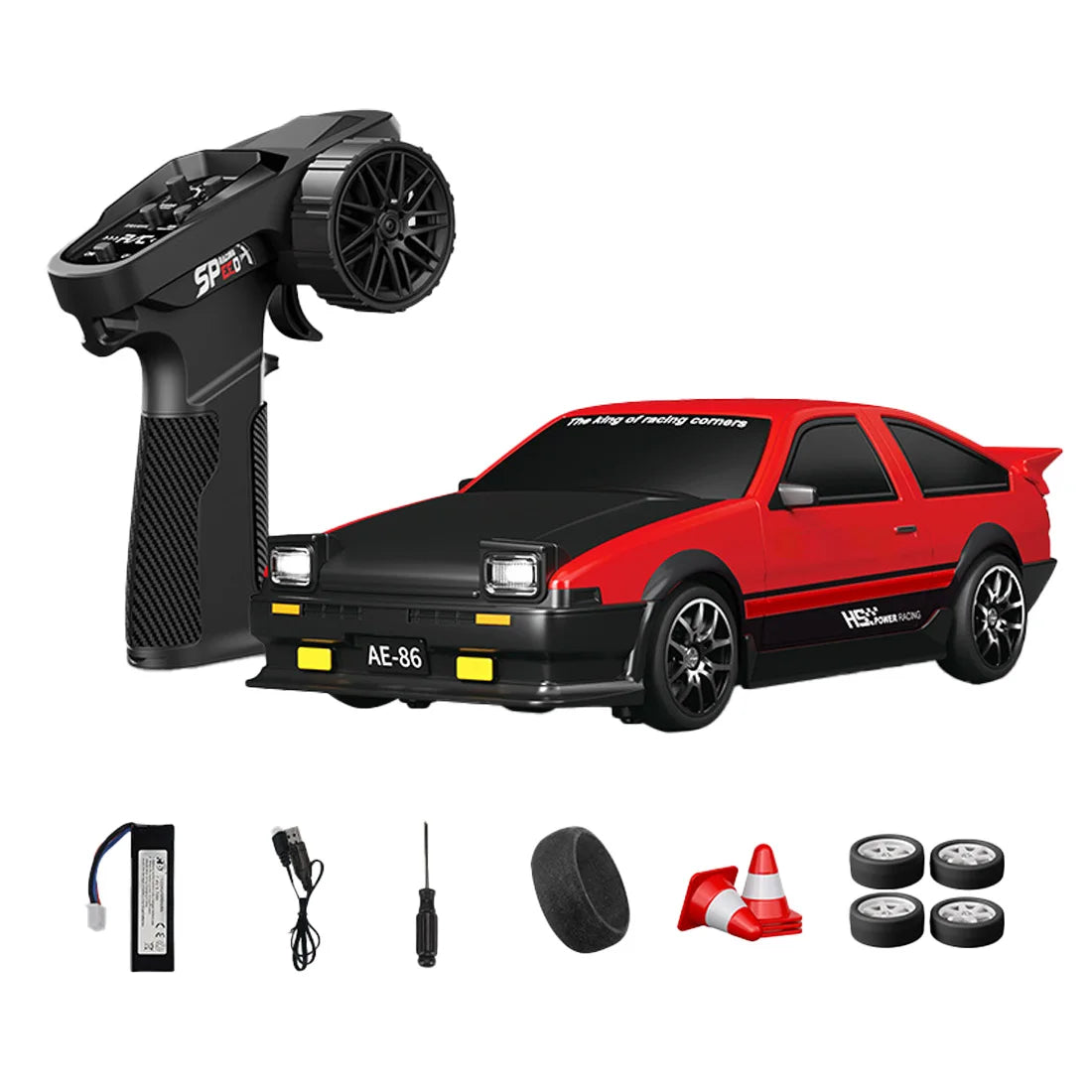 D24 1:24 RC Drift Car 4WD Proportional High Speed Racing Vehicle with ESP Gyro Underglow LED Dual Tires Remote Control Sport Car