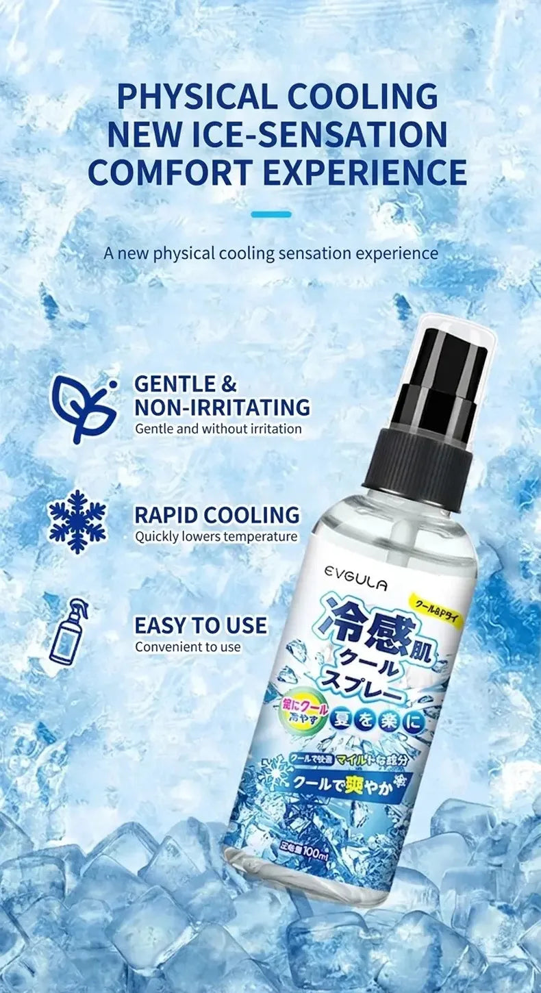 Cooling spray gentle and non-irritating for summer outdoor sports fitness student military training and preven