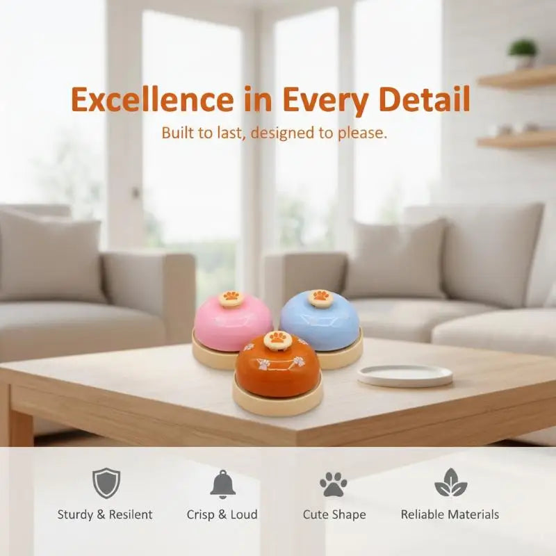 Pet Training Bell for Dogs and Cats–Non-Slip Print Communication Press Bell for Smart Feeding, Doggy Doorbell, Call Bell