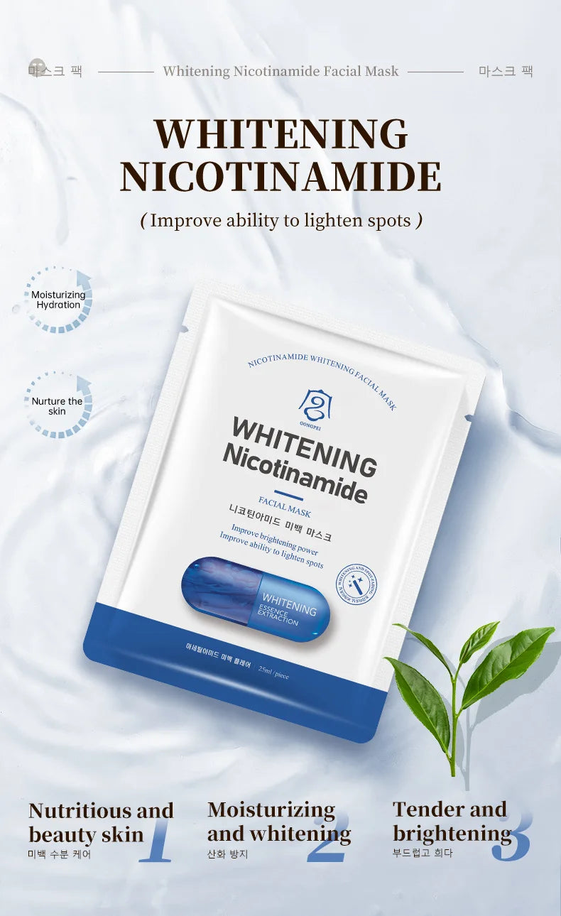 GONGPEI Whitening Face Mask Moisturizing Anti Wrinkles Anti-Aging Nicotinamide Vitamin C Facial Masks Korean Skin Care Cosmetics