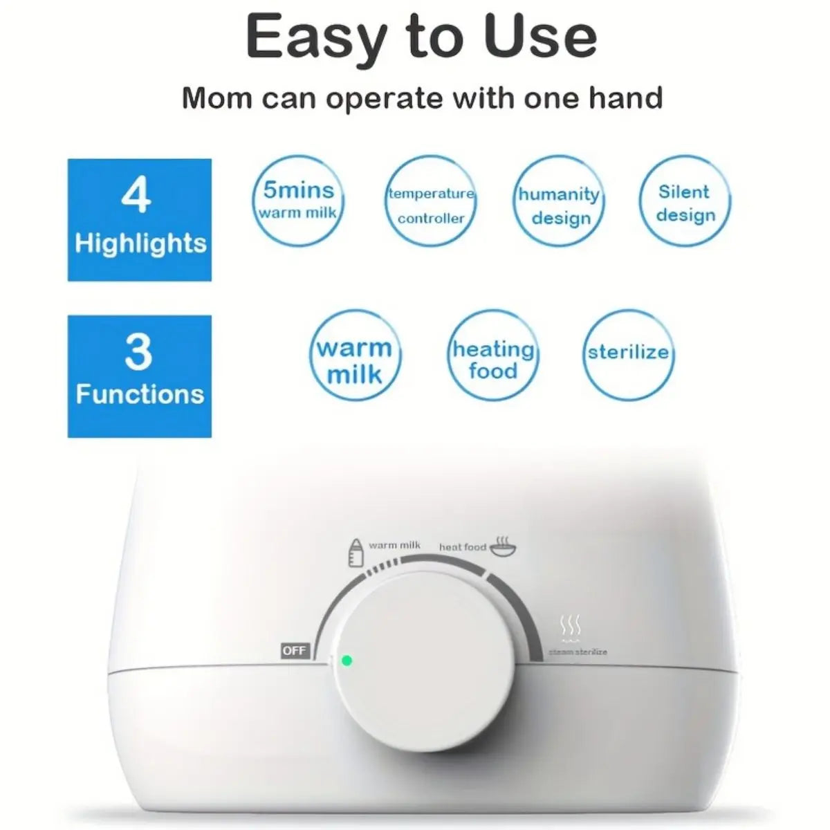 1pc Milk Warmer Liquid Thermostat, Double Bottle Warmer And Heater, Bottle Insulator，110V US plug