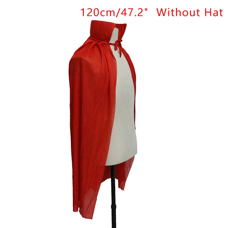 Halloween Costume For Men Woman Kids Female Girl Boy Adult Death Scary Devil Role Red Black Witch Vampire Long Cape Cloak Hooded