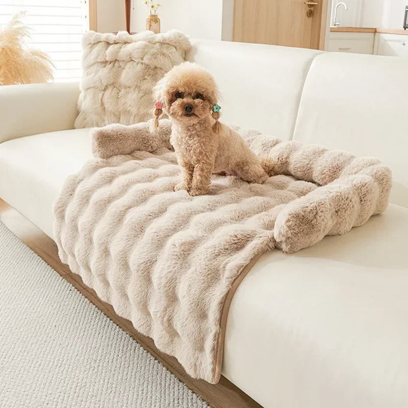 1PC Winter Warm Dog Bed Mats Super Soft  Plush Pet Blanket Pad Mat for Small Dogs Plush Neck Pillow Cat Nest Travel & Indoor