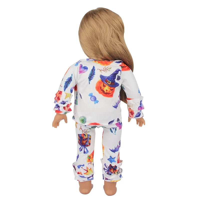 Halloween Doll Clothes Festival Pumpkin, Skeleton Costumes For 18 Inch American&43cm Baby New Born,OG,Life Girl Doll Accessories