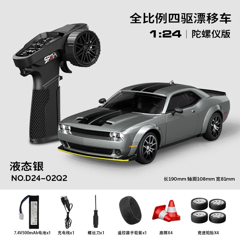 Hongxing 1 24 RC 4WD High Speed Drift Car Full Scale Gyroscope With Lithium Battery 2 Sets Of Wheels Independent Shock Absorber