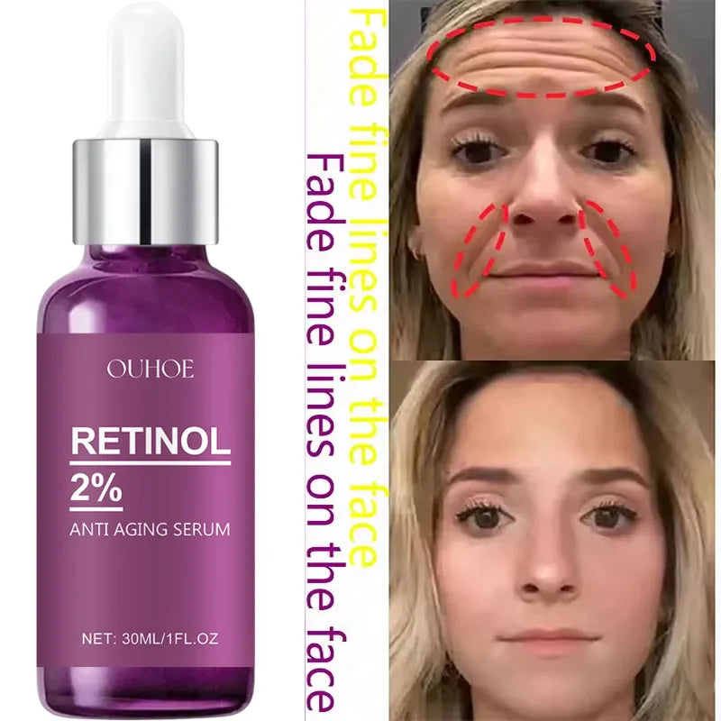 Retinol Remove Wrinkle Face Serum Lift Firming Anti Aging Fade Fine Lines Whitening Brightening Moisturizer Skin Care Cosmetics