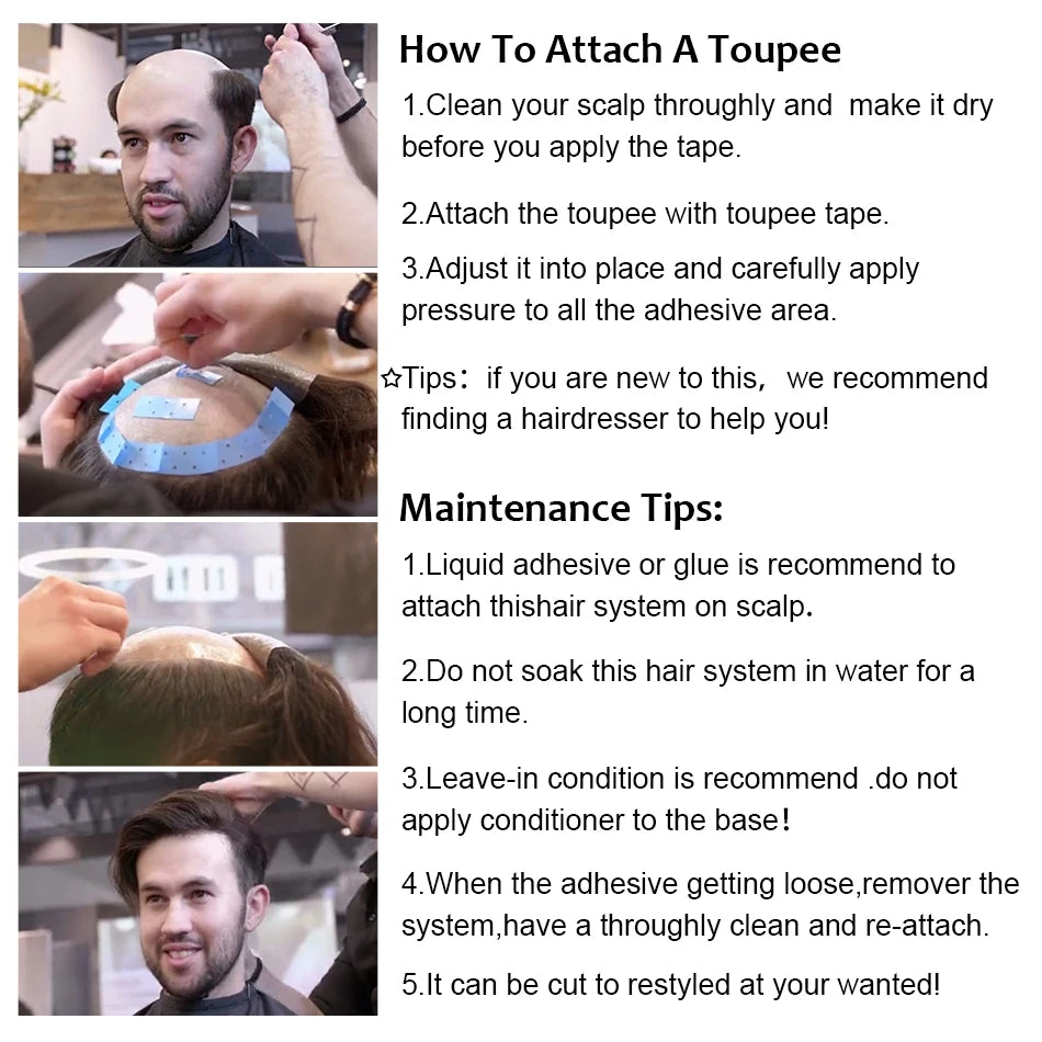 Men Toupee Lace NPU Human Hair Wig Indian Human Hair System Male Hairpiece Natural Wave Hair Pre-Plucked Hairline With Grey Hair