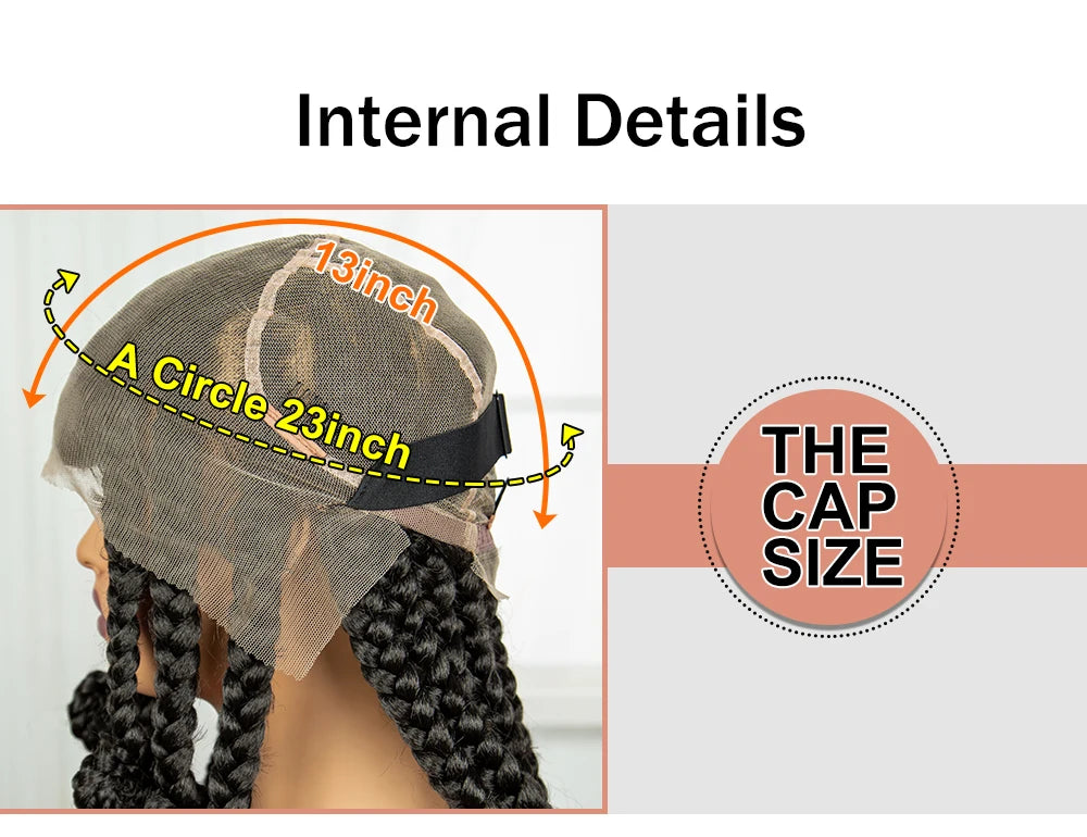 Synthetic Full Lace Bantu Braids Wig with Baby Hair 14Inch Natural Lace Front Braided Wig Handmade Cornrow Braid for Black Women