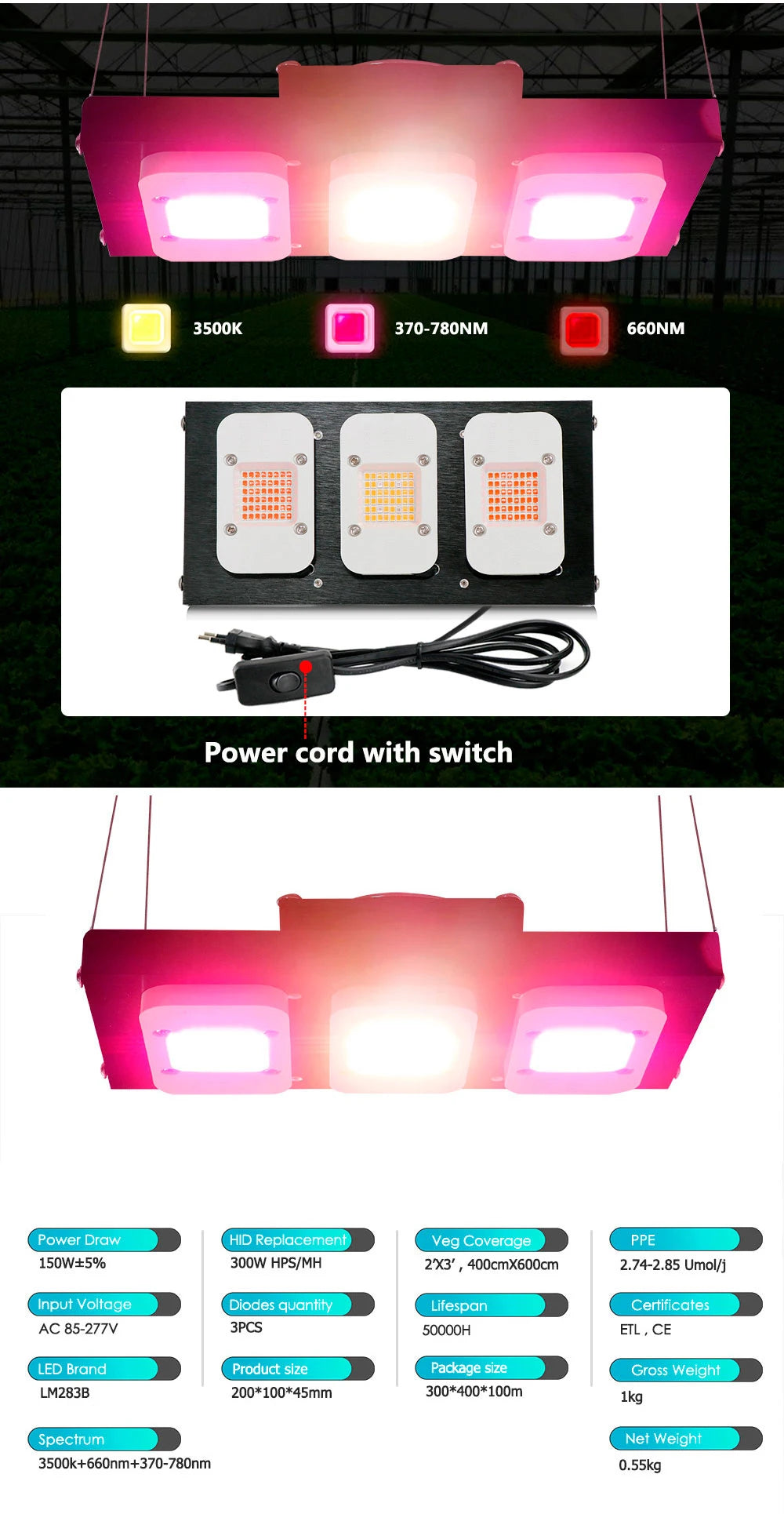 DIYLED Grow Light Dimmable 1500W DOB Full Spectrum Grow Hight PPFD Phytolamp For Flowers Greenhouse grow led Plants Veg Blooming